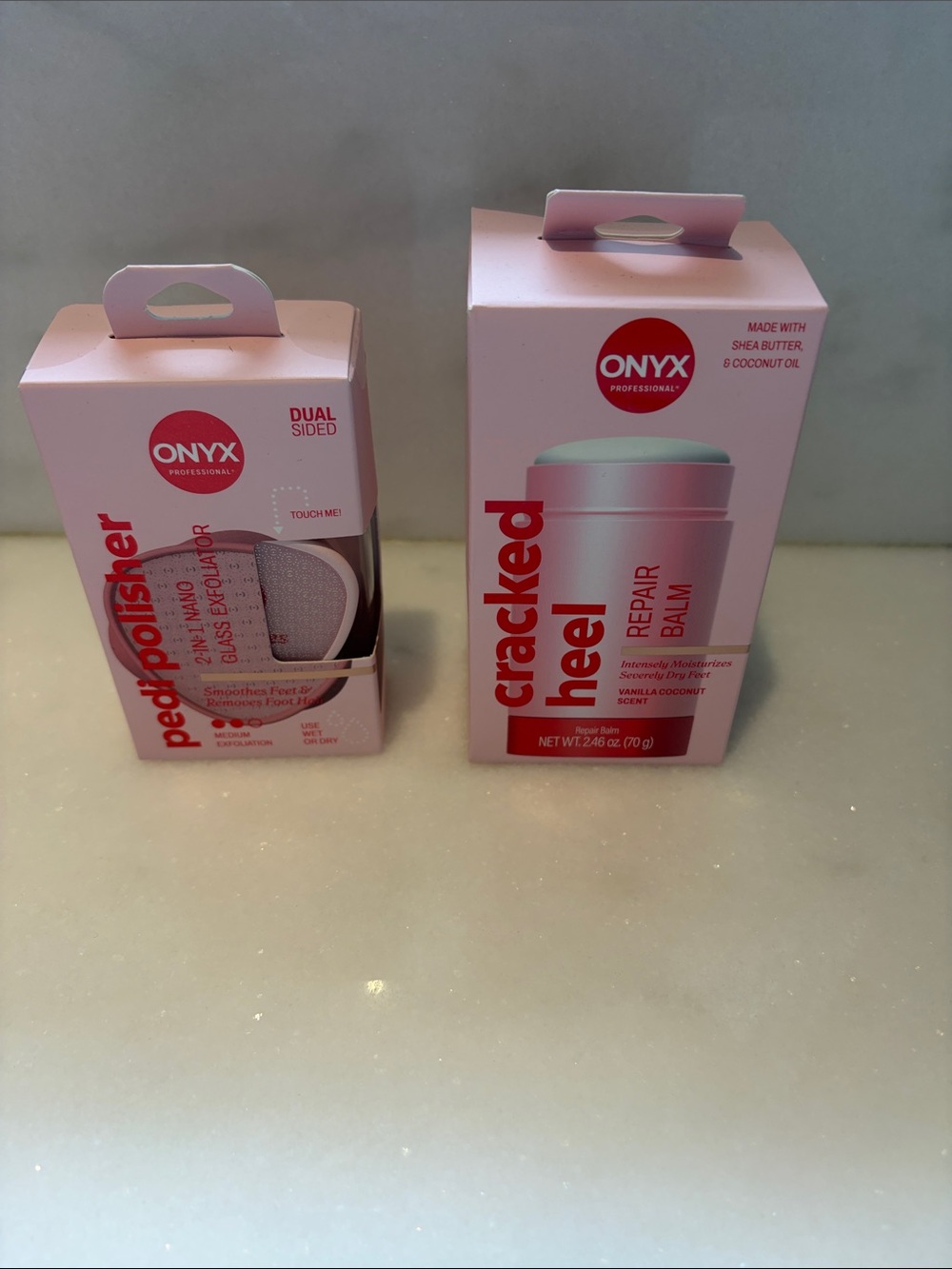 Onyx Cracked Heel Repair Balm & Pedi Polisher Set - Light Pink